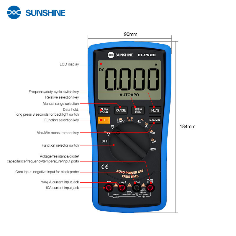 SUNSHINE DT-17N Multímetro com - Electronics Repair Tools avaliação e preço